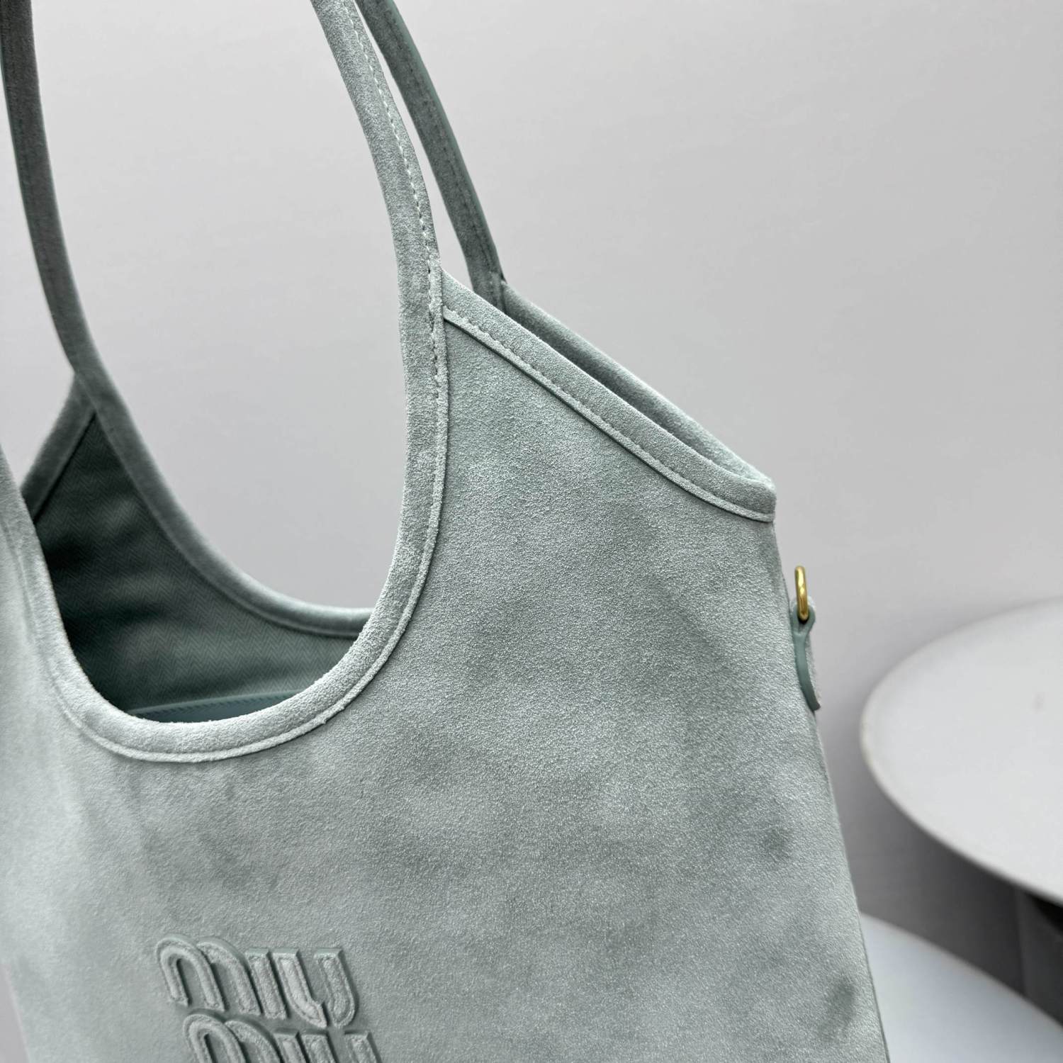 MiuMiu Powder Blue Ivy Suede Bag #382952