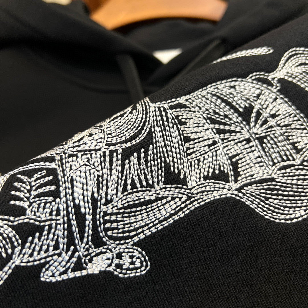 Burberry Embroidered Knight Pattern Hooded Sweatshirt Pullover #96225