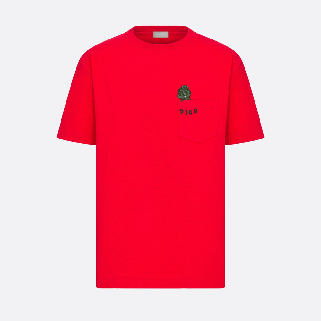 Dior Men's Summer Chest Embroidery Logo Cotton Round Neck Short Sleeve T-Shirt #97849
