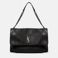 SAINT LAURENT Women's Monogram Logo Chain Grained Lambskin Niki Tote Vintage Black Oversized Bags #71456