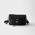 PRADA Black Prada Speedrock Re-nylon Leather Shoulder Bag #334216