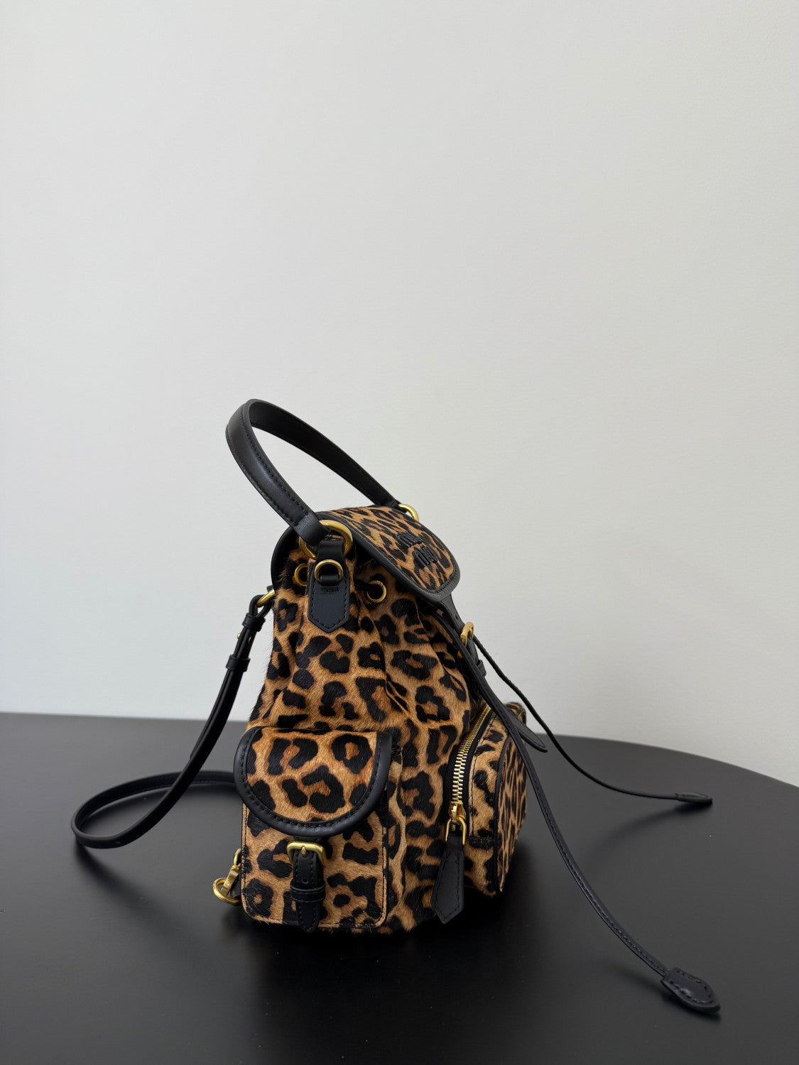MiuMiu Honey Printed Leather Backpack #334714