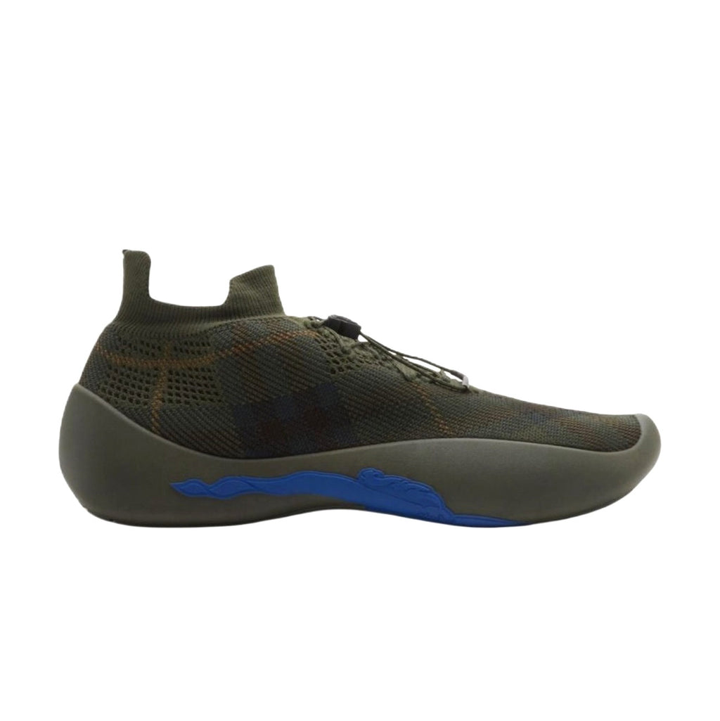 Burberry Neptune Men's Plaid Knit Low-Top Lace-Up Thick-Sole Sneakers Shoes #77226