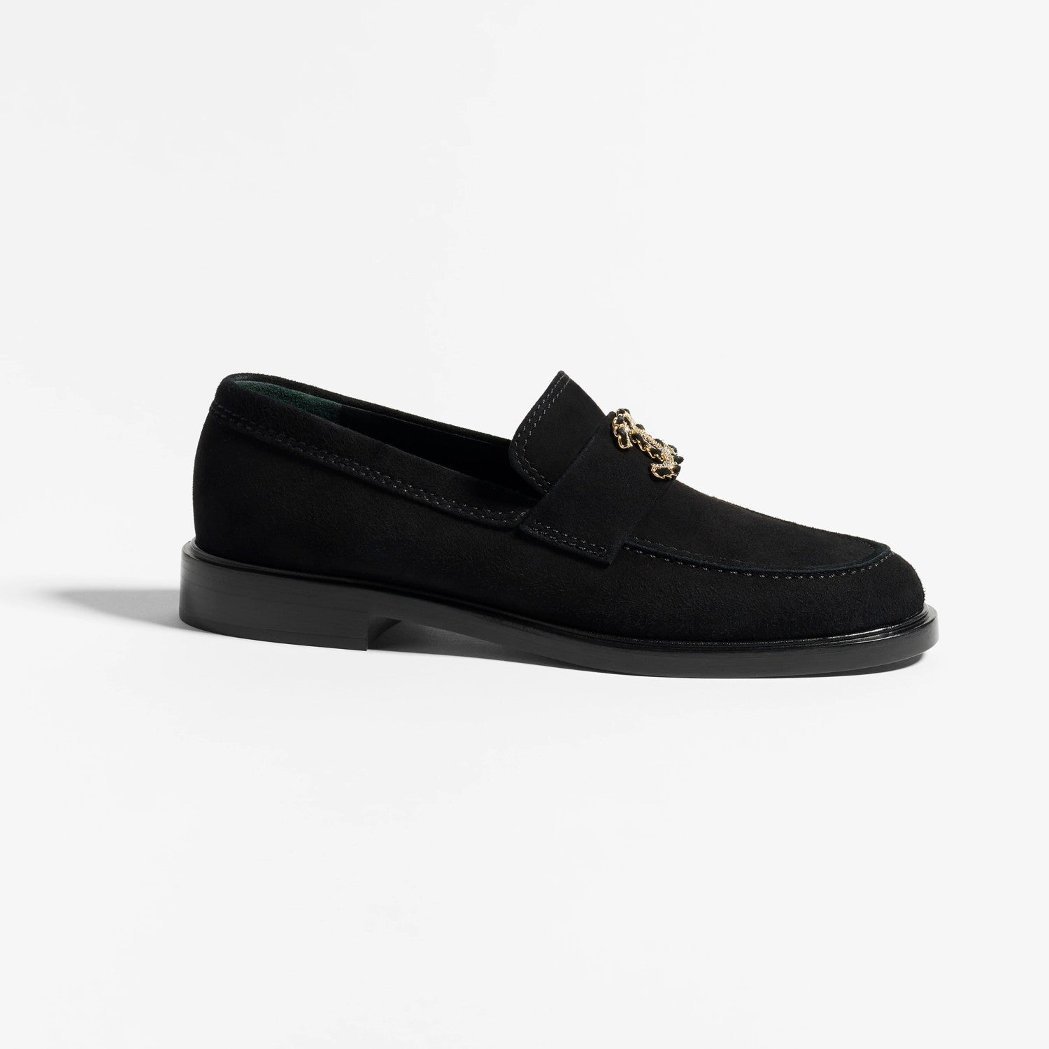 Chanel Women's Fall/Winter Fashion Casual Round Toe Slip On Flat Low Top Retro Stud Buckle Suede Loafers Shoes #78865