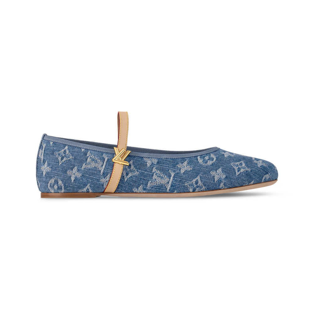 Louis Vuitton x TM ROMY Women's Spring/fall Fashion Classic Round Toe Slip On Logo Print Flat Mary Jane Ballet Flats  Shoes #79212