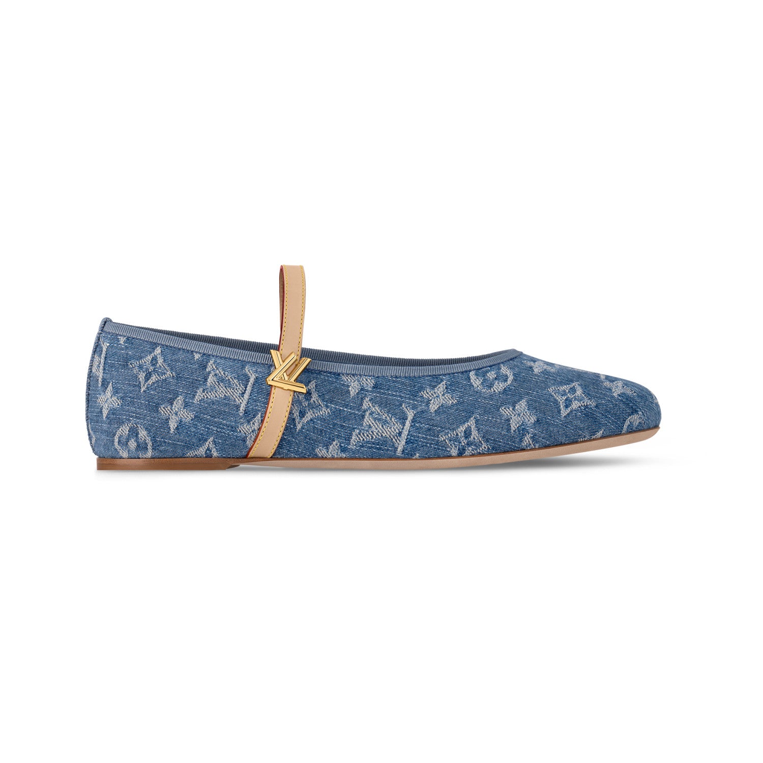 Louis Vuitton x TM ROMY Women's Spring/fall Fashion Classic Round Toe Slip On Logo Print Flat Mary Jane Ballet Flats  Shoes #79212
