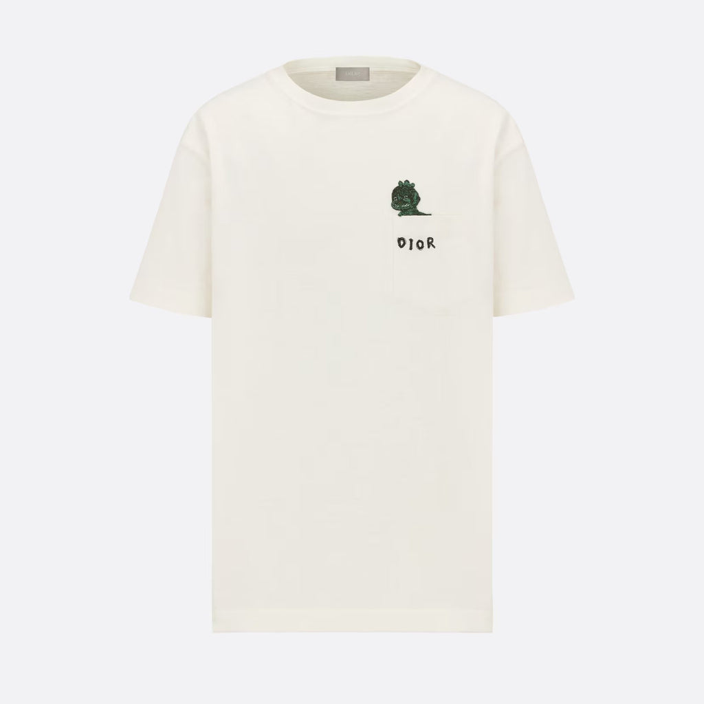 Dior Men's Summer Chest Embroidery Logo Cotton Round Neck Short Sleeve T-Shirt #97849