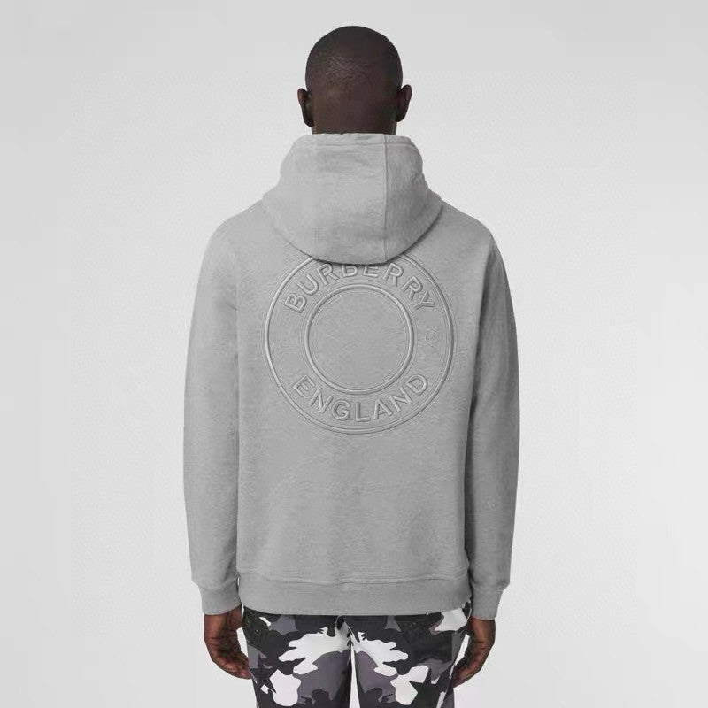 Burberry Men's Spring and Autumn Solid Color Letter Embroidery Casual Hooded Long Sleeve Sweatshirt Round Neck Pullover Sweatshirt Casual Lace-Up Pants Three Piece Set #74872