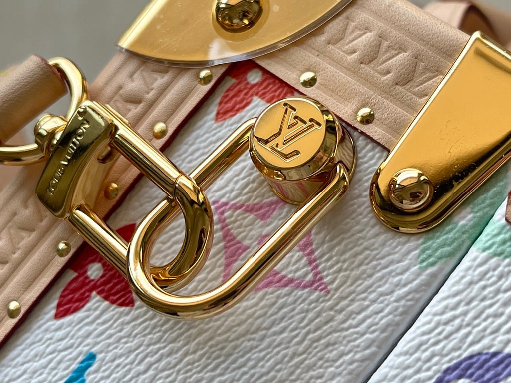 Louis Vuitton LV x TM Petite Valise Women's Detachable Adjustable Shoulder Strap Colorful Letter Printed Coated Canvas Single Shoulder Slanting Handbag Bag Bags #75435
