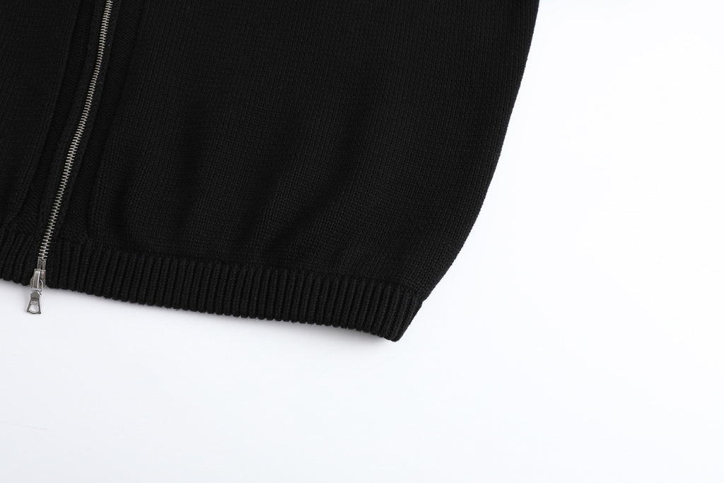 Dries Van Noten DVN Men's Spring And Autumn Winter Zipper Stand up Collar Knitted Solid Color Long Sleeve Sweater Ngvp #2552