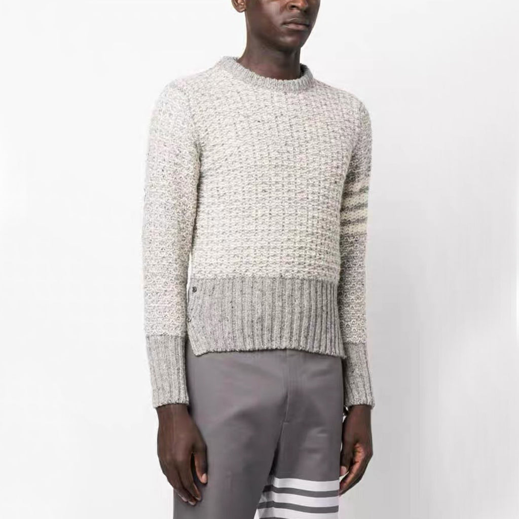 Thom Browne Men's Women's Autumn And Winter Knitted Pullover Solid Color Long Sleeve Wool Sweater Ngvp #9515