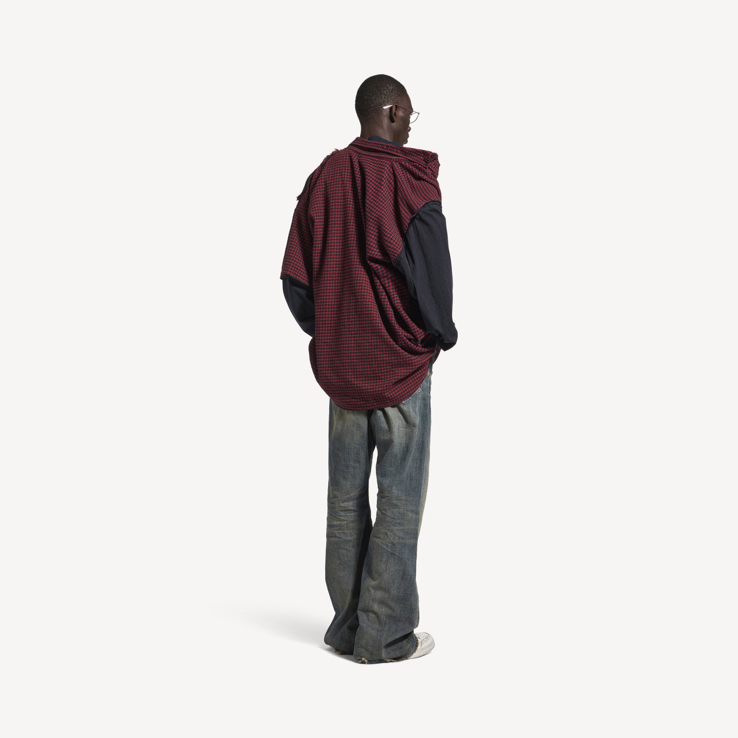 Balenciaga Men's Patched Shirt in Red black #335726