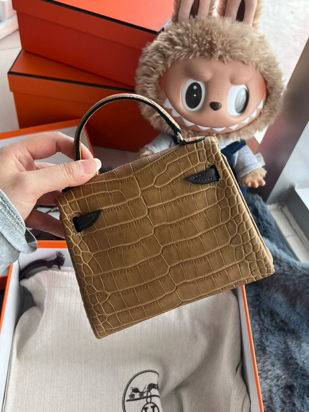 Hermes Kelly Doll Kraft Paper 2H Millennium Doll Top-grain Genuine Imported Alligator Leather Shoulder Crossbody Bag Bags For Other Colours Please Contact Customer Service #195072