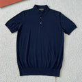 Loro Piana Men's Summer Lapel Straight Solid Color Fitted Pullover Short Sleeve Polo Shirt Ngvp #1554