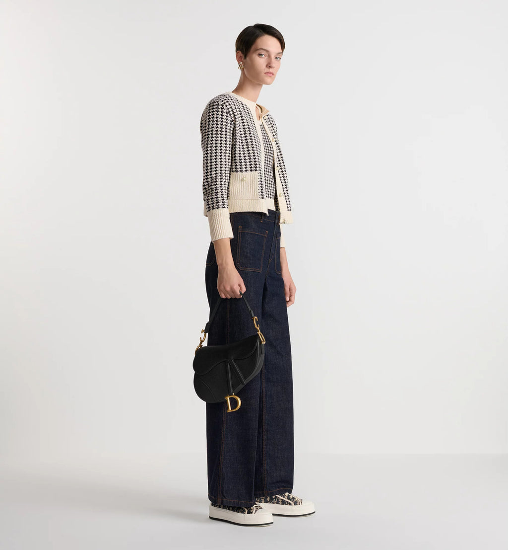 Dior Mini & Medium Saddle Bag With Shoulder Strap Blue Oblique Printed Fashion Exquisite Temperament Clutch Bag Crossbody Bag Bags M0455CBAA_M900 #81649