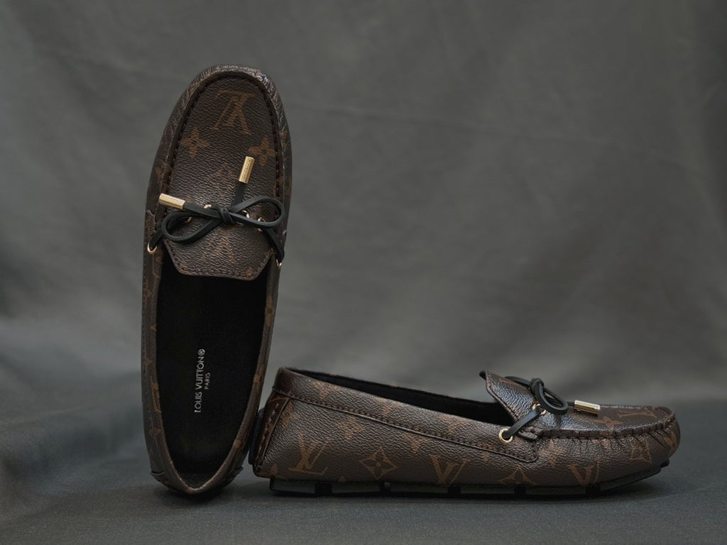 Louis Vuitton Women's Spring/Autumn Fashion Classic Round Toe Slip-On Leather Flat Low Top Loafers Shoes #78437