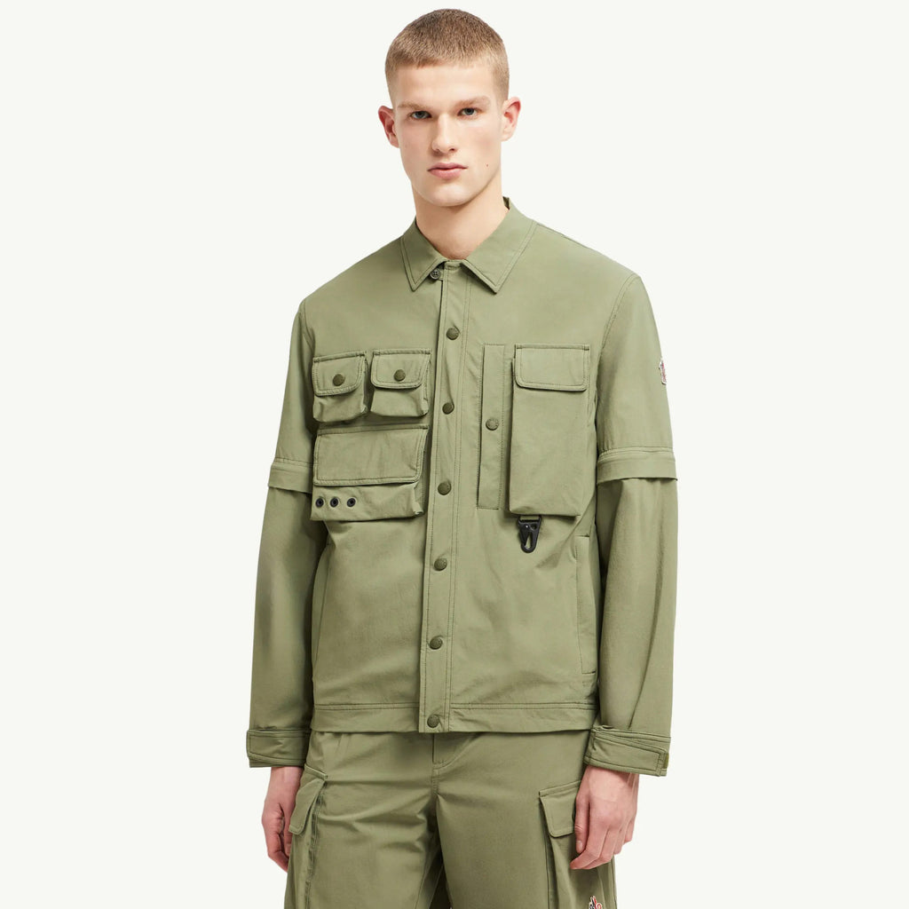 Moncler Men's Spring/Fall Casual Single-Breasted Solid Color Multi Pocket Detachable Sleeve Workwear Jacket #78895