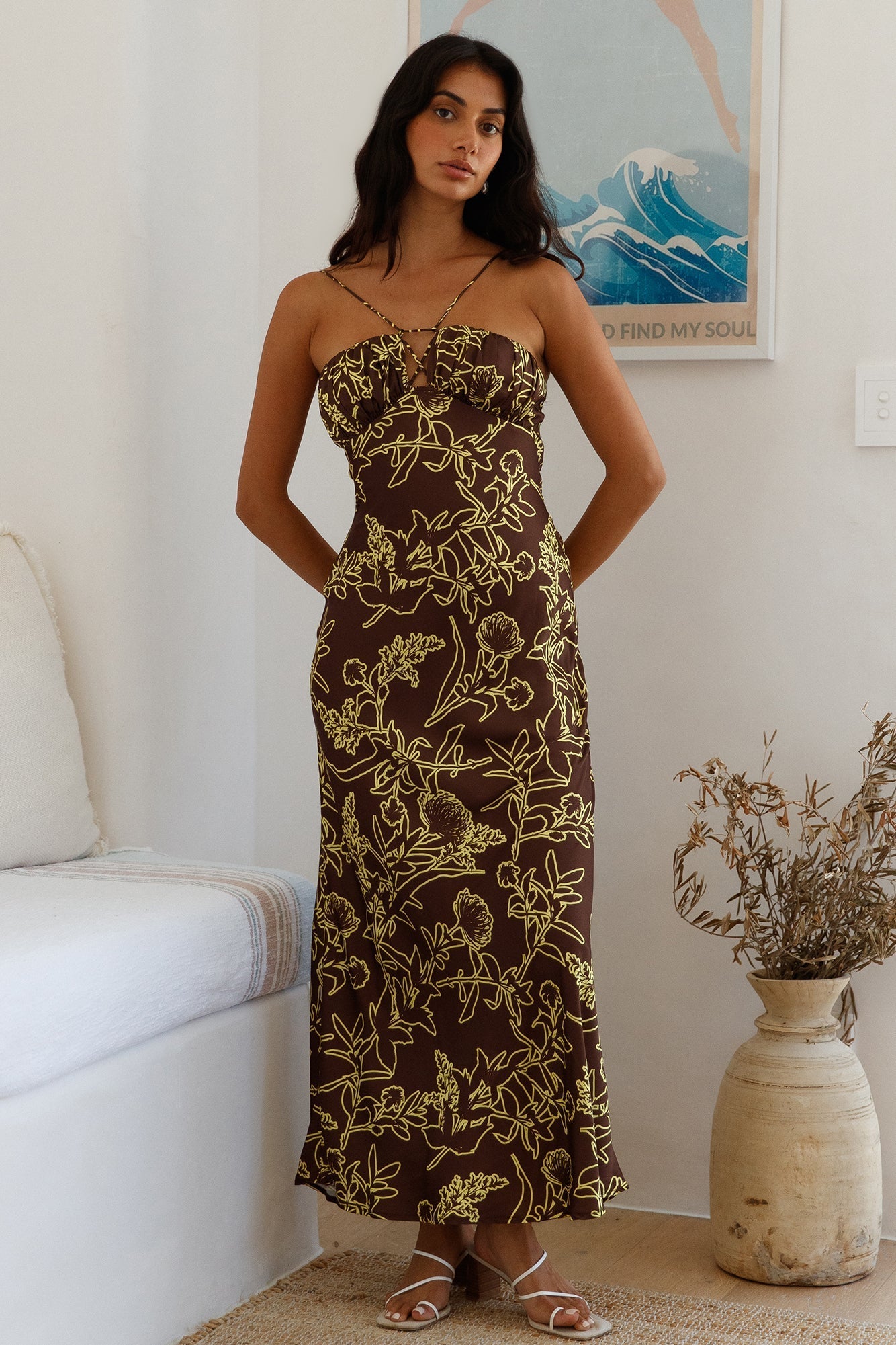 Timeless Connections Midi Dress Brown