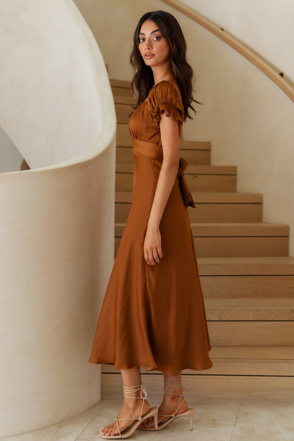 Sumatra Midi Dress Brown