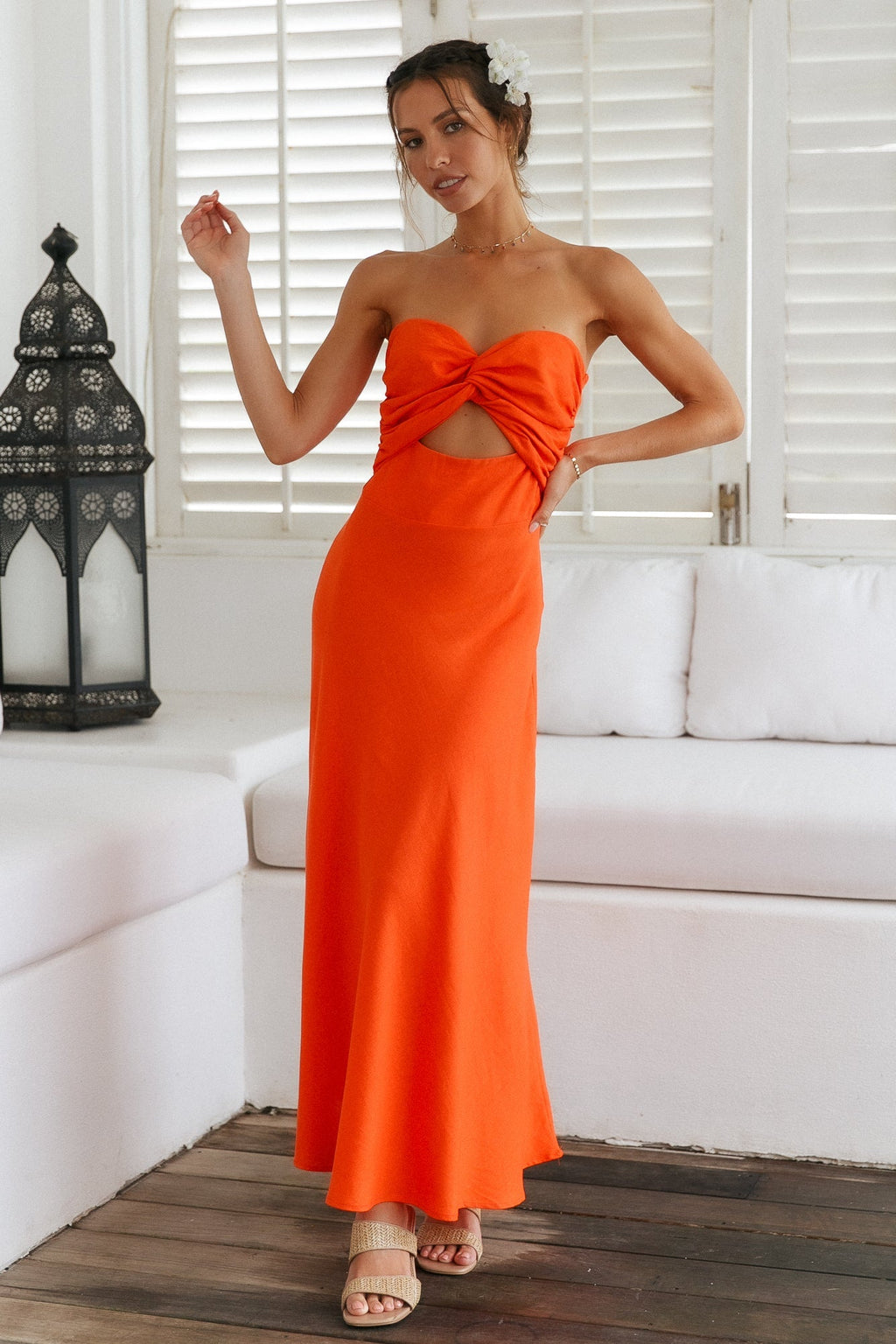 Glowing And Going Maxi Dress Orange