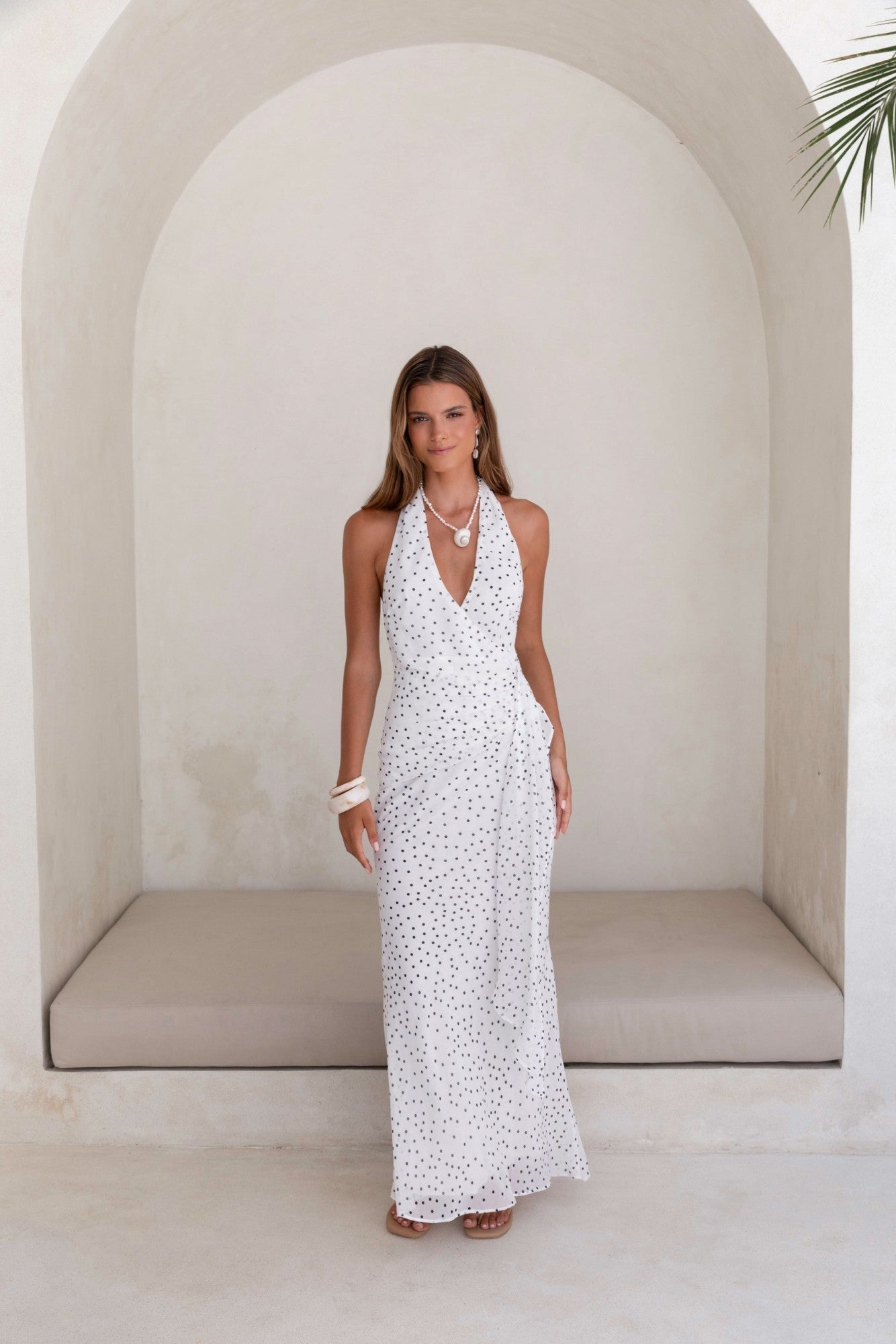 Spot The Treasure Maxi Dress White