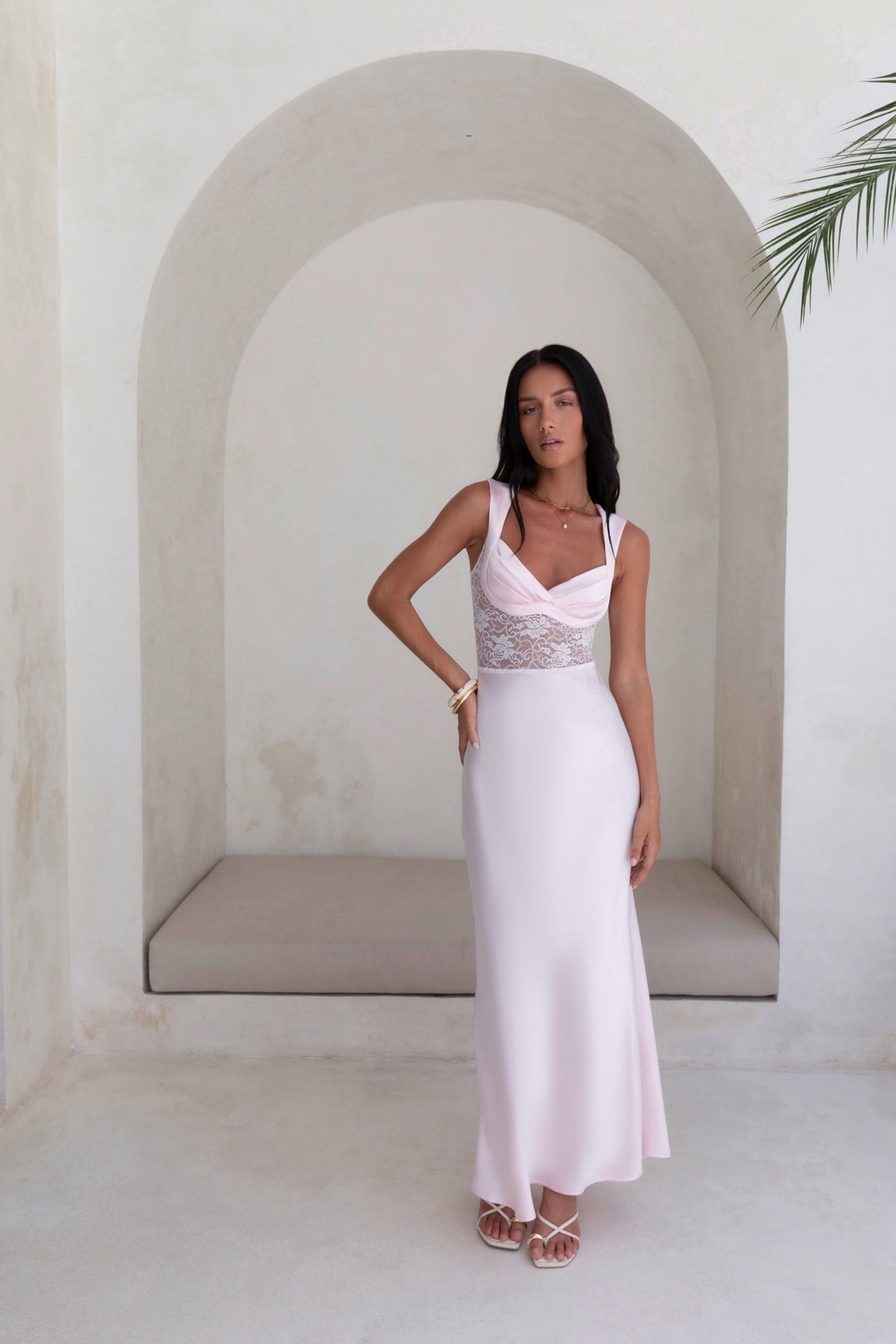 Milos Nights Midi Dress Pink