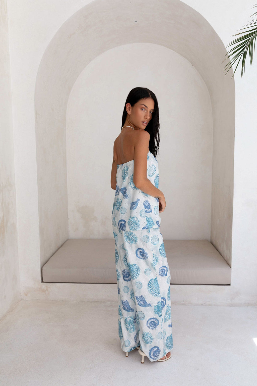 Deep Seas Strapless Top Blue