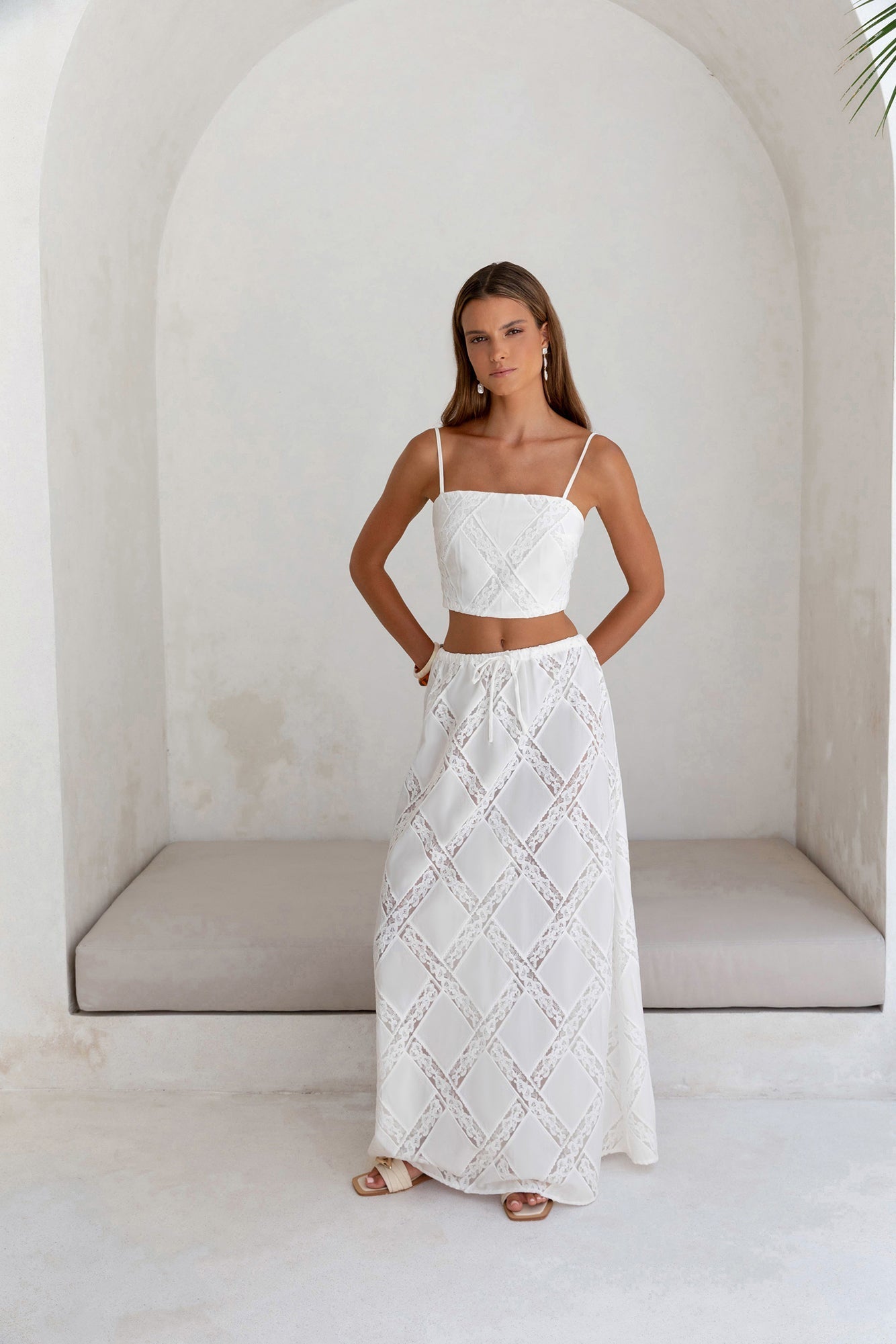 Ocean Air Oasis Maxi Skirt White
