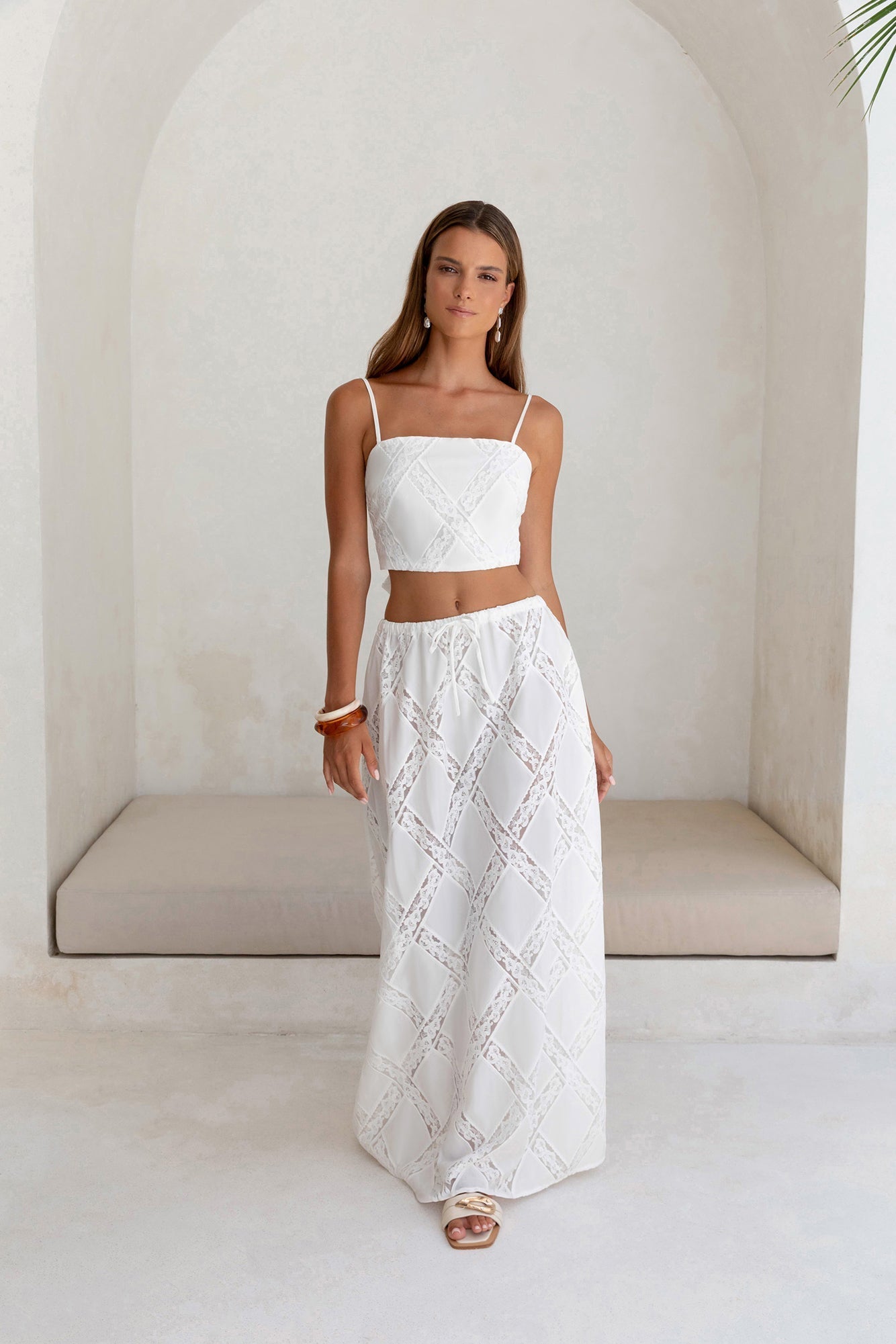 Ocean Air Oasis Maxi Skirt White
