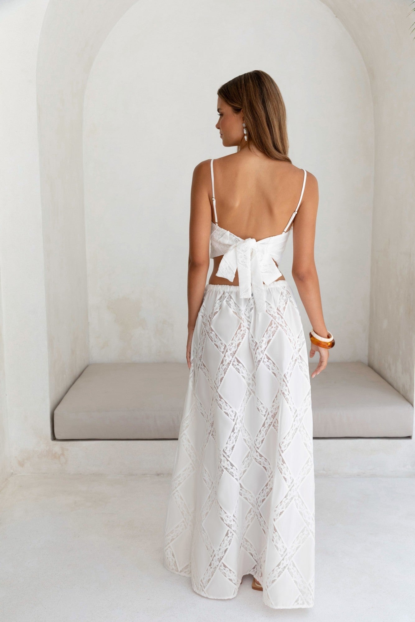 Ocean Air Oasis Maxi Skirt White