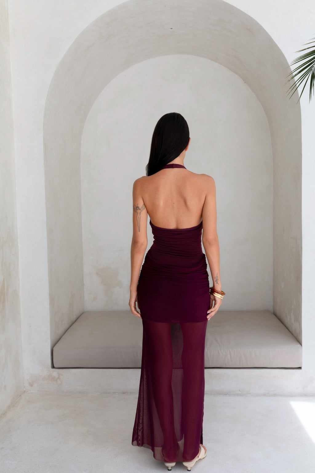 Luxe Legacy Halter Maxi Dress Plum