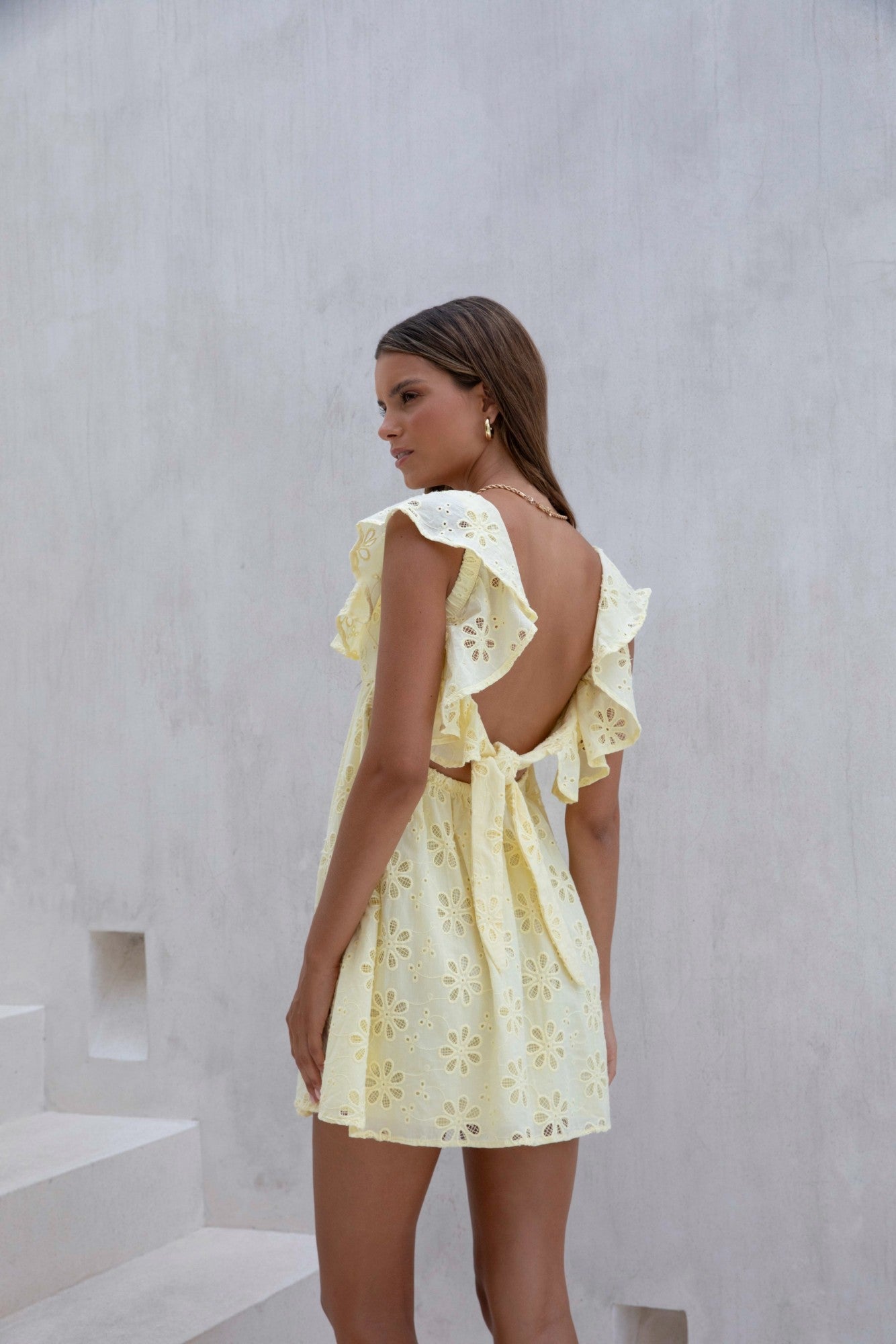 True Blooms Mini Dress Yellow