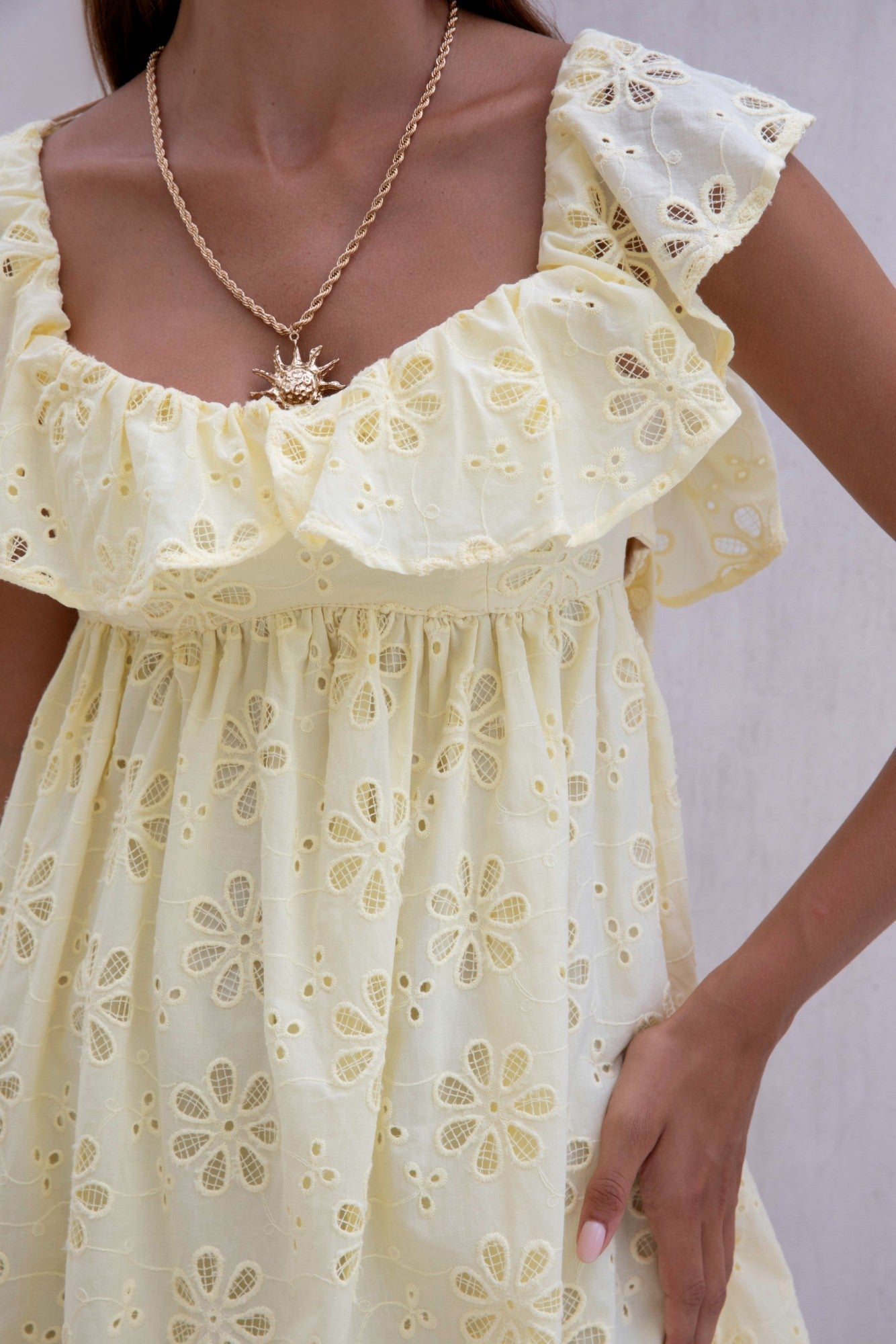 True Blooms Mini Dress Yellow