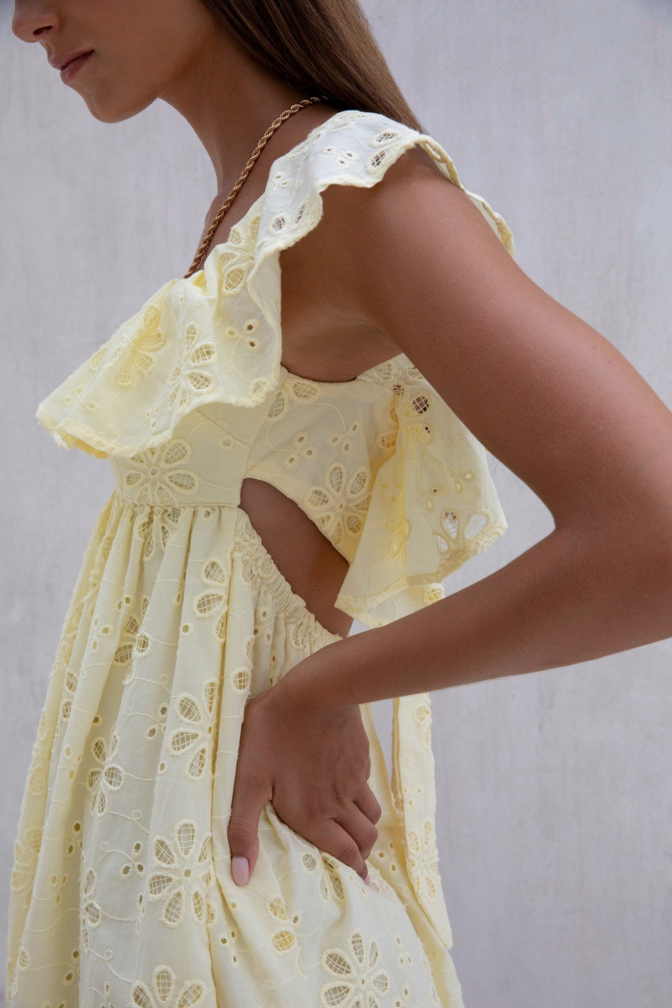 True Blooms Mini Dress Yellow