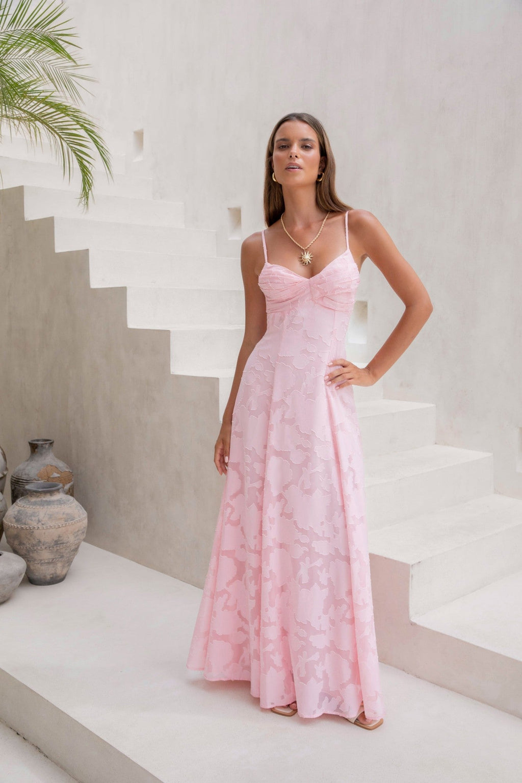 Lost In The Skies Maxi Dress Pink