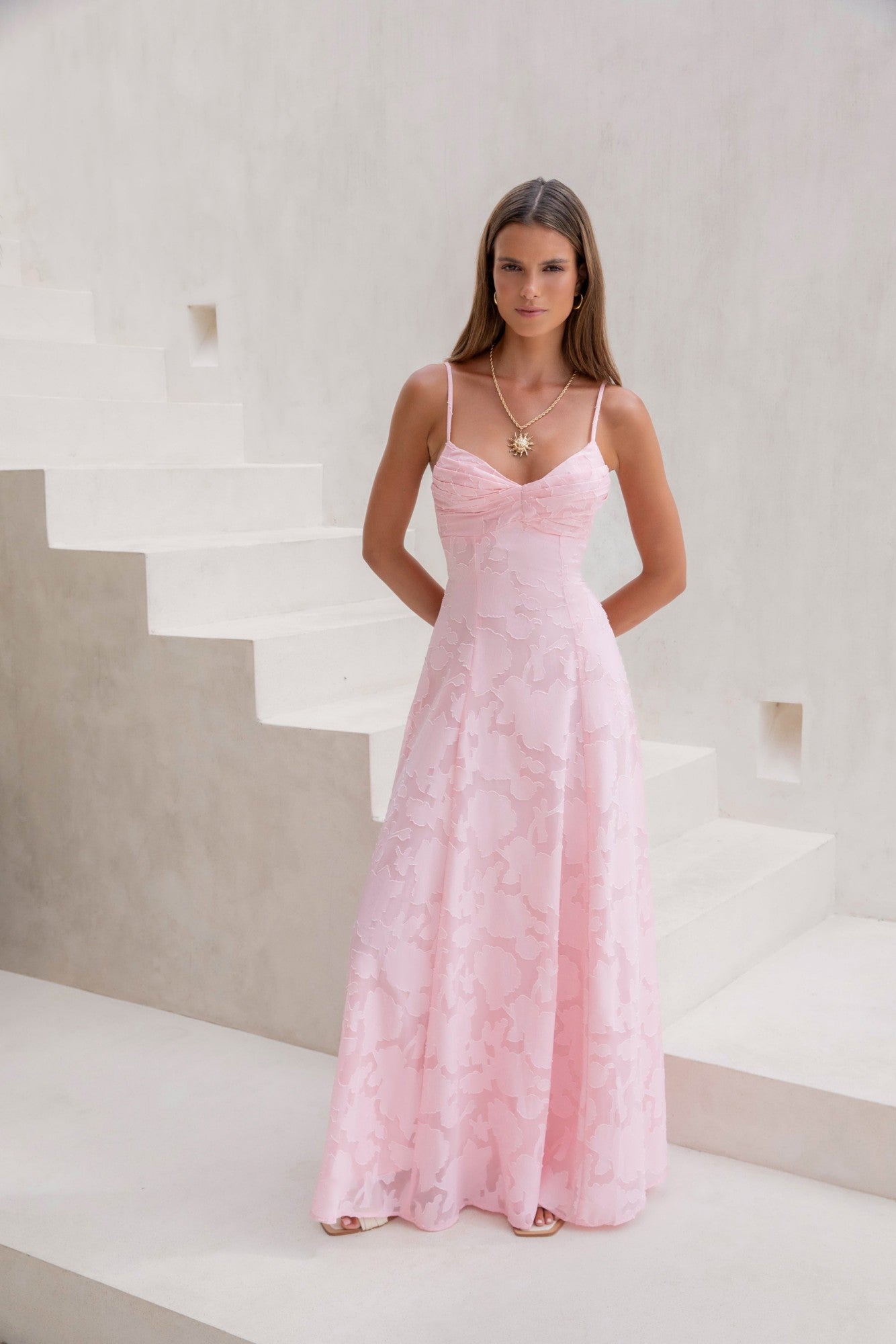 Lost In The Skies Maxi Dress Pink