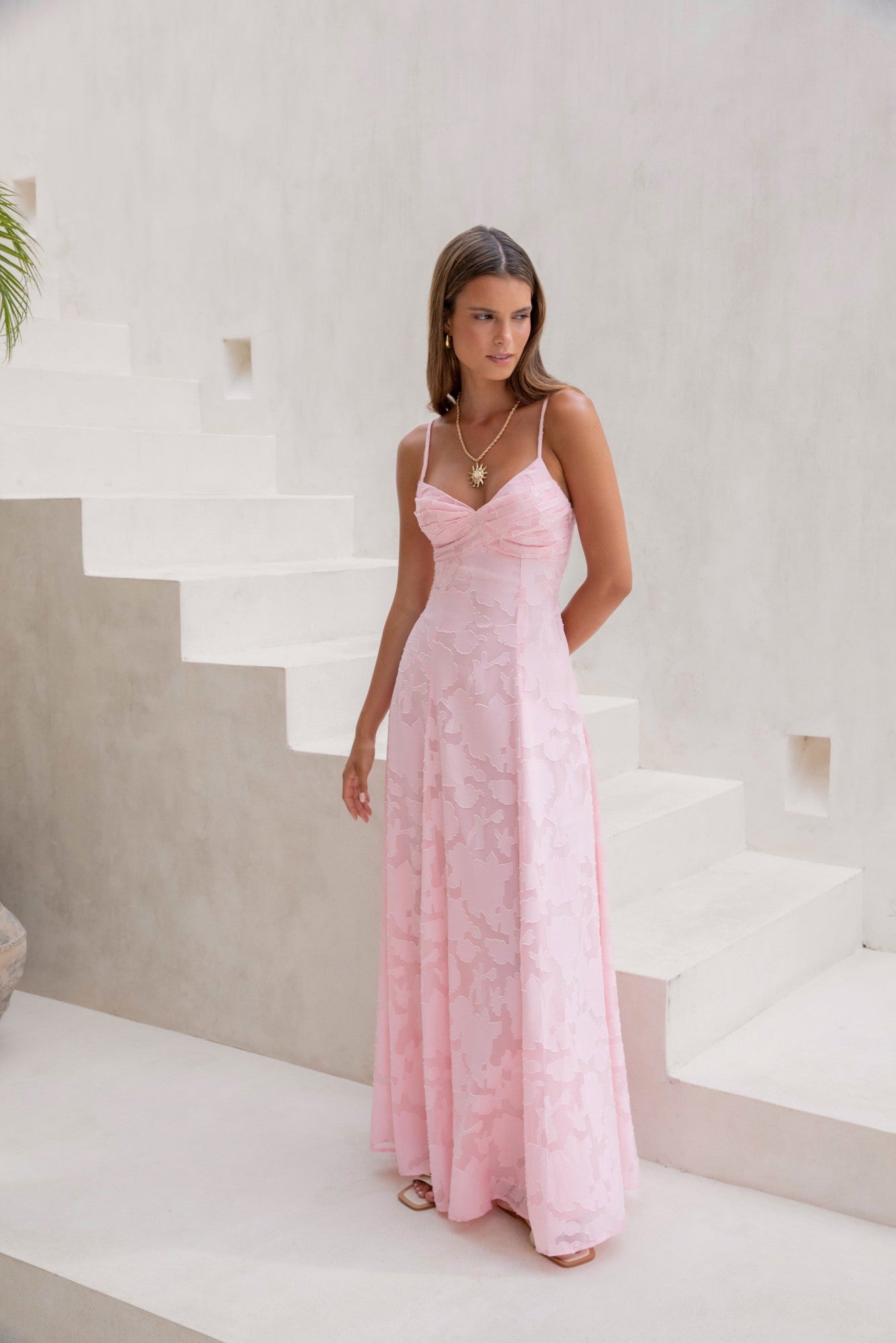 Lost In The Skies Maxi Dress Pink