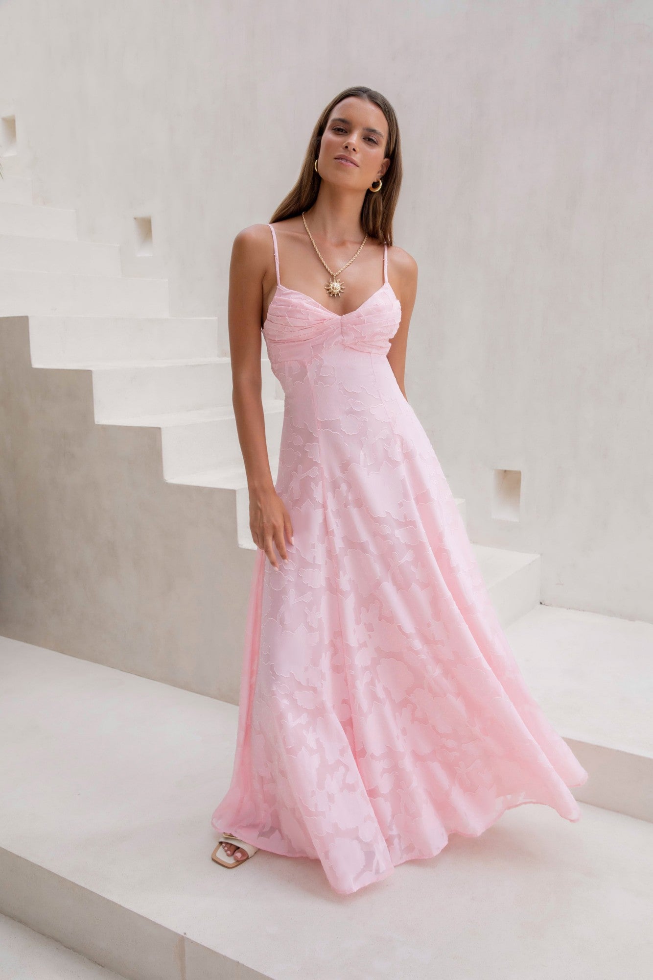 Lost In The Skies Maxi Dress Pink