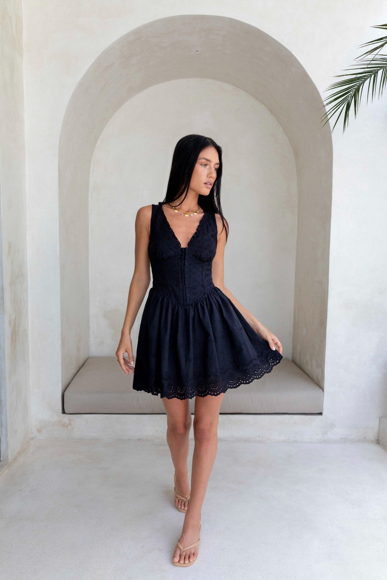 Softly Dreaming Mini Dress Black