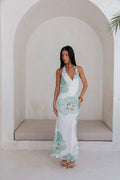Seasons Pass Mesh Halter Maxi Dress White