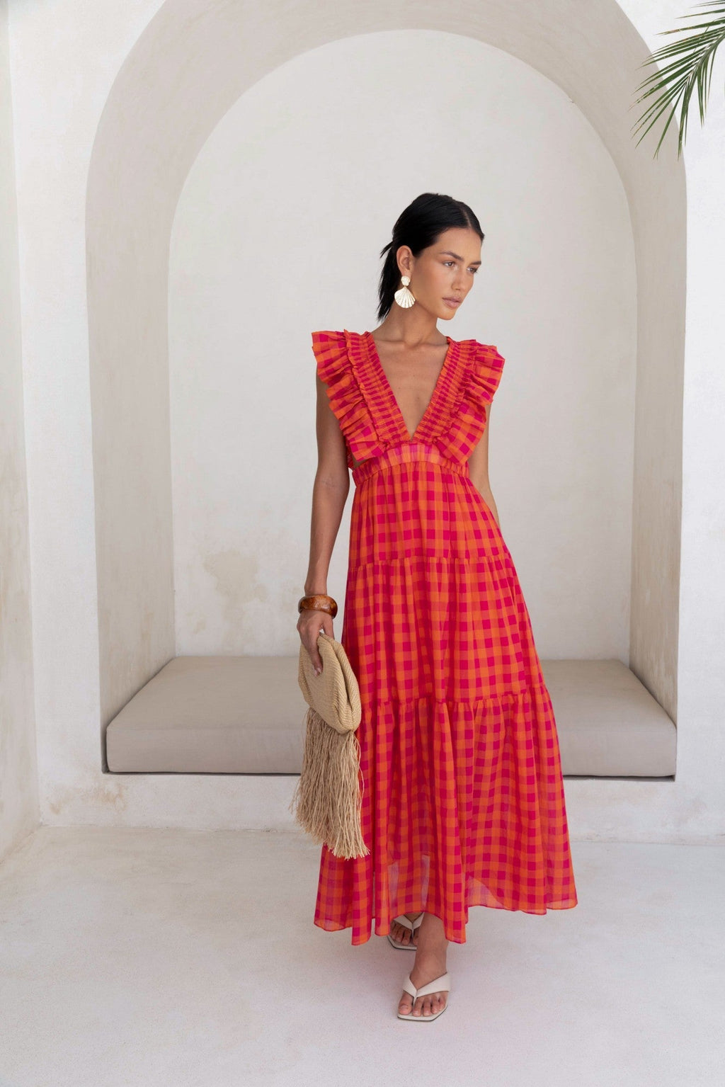 Sunset Picnic Maxi Dress Pink