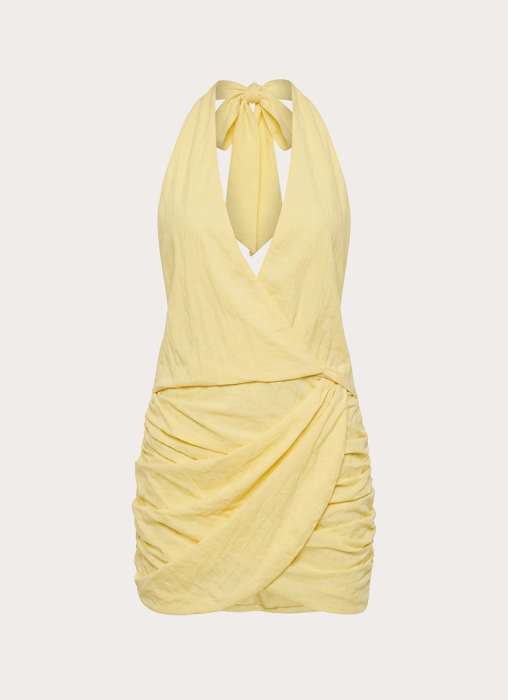 Asla Halter Mini Dress - Bright Lemon