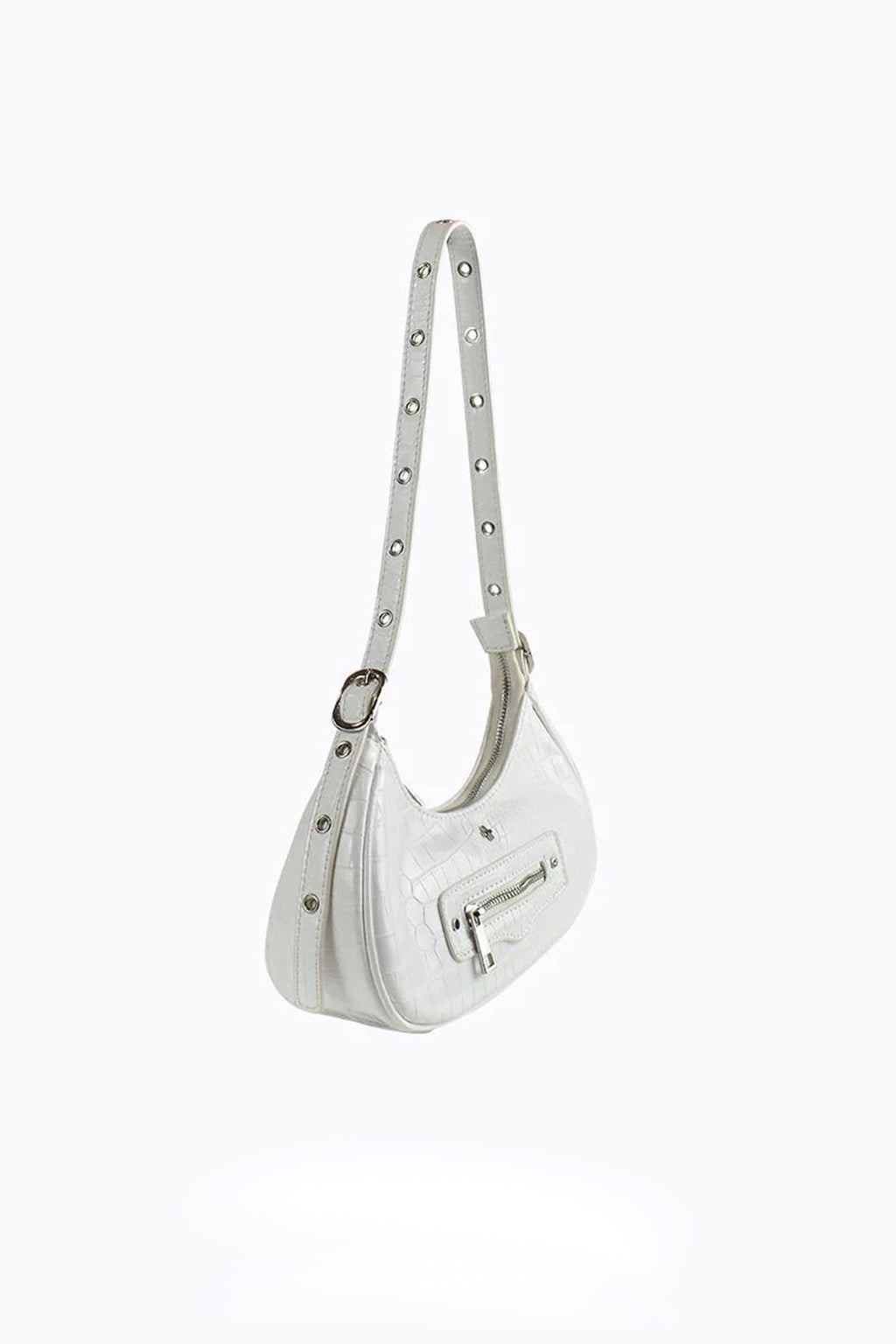 Peta And Jain Moto Shoulder Bag White