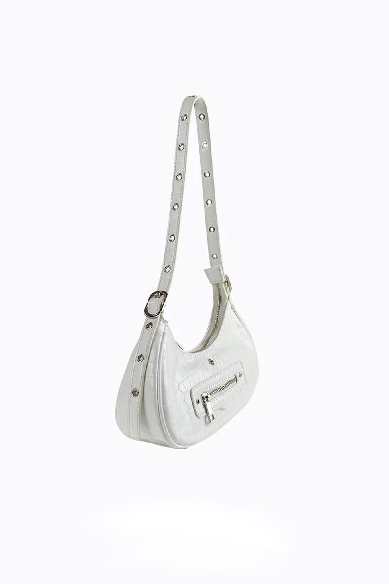 Peta And Jain Moto Shoulder Bag White