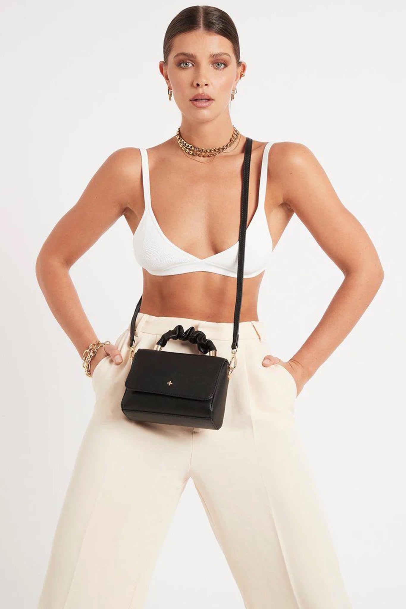 Peta And Jain Kendall Gathered Handbag Black