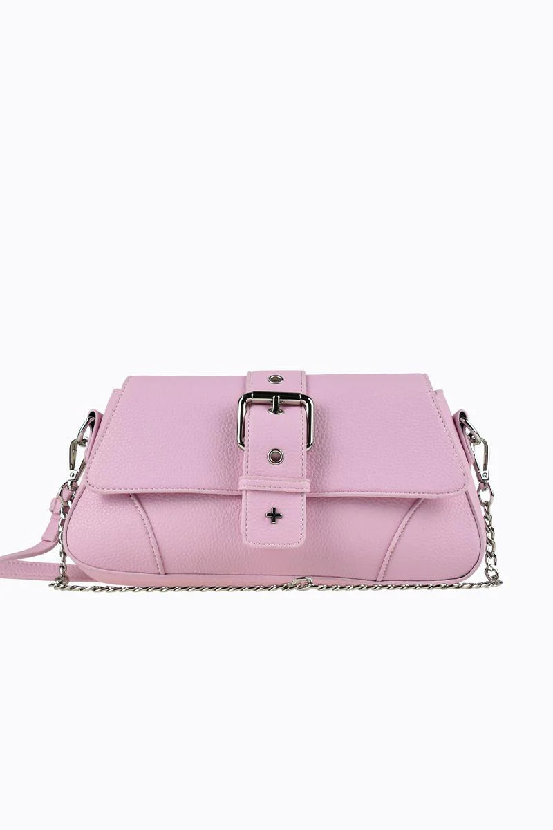 Peta And Jain Maddy Buckle Shoulder Bag Chain Pink
