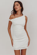Lingering Love One-Shoulder Mini Dress White