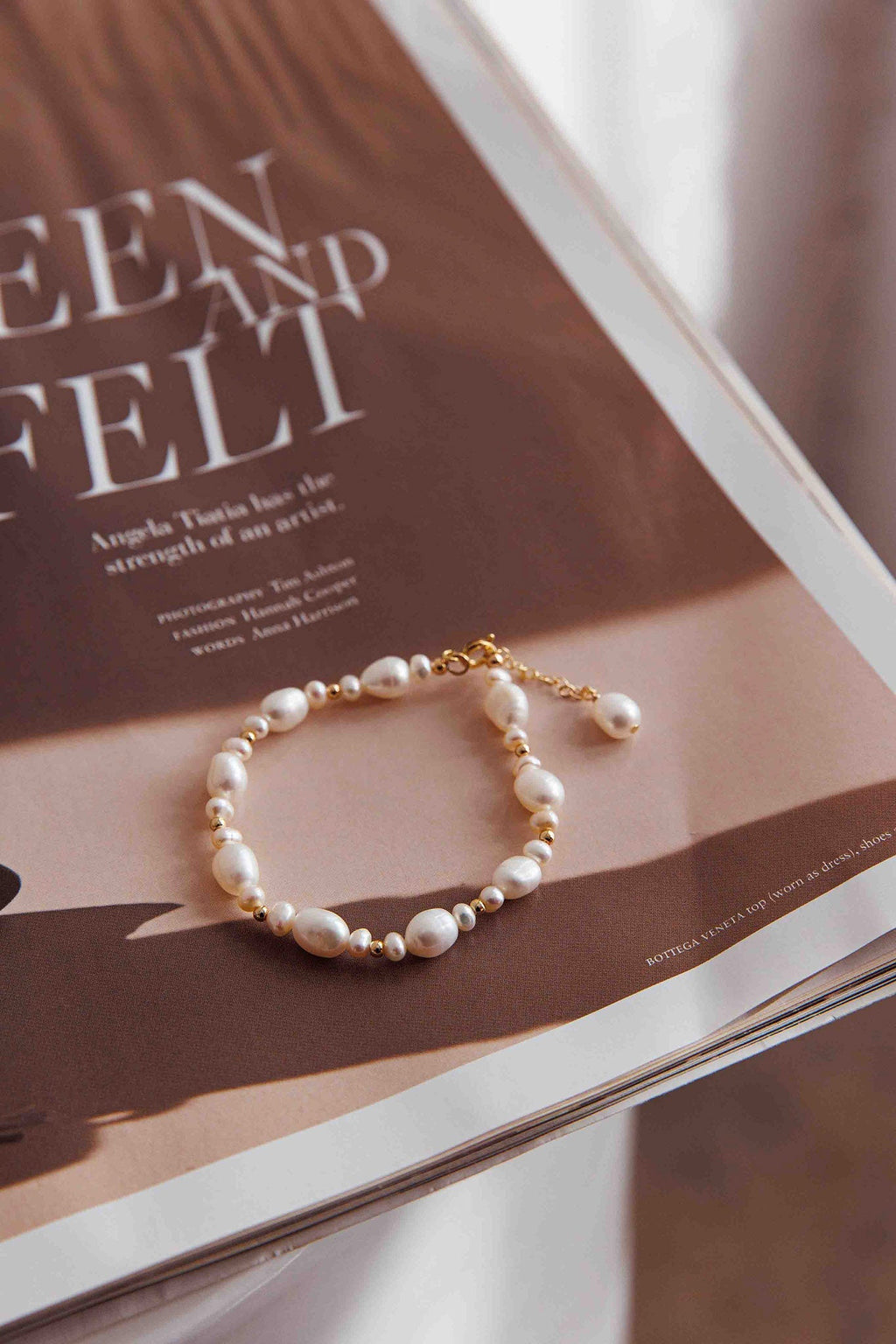 Chantel Baroque Pearl Bracelet Gold