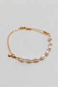 Polaris Freshwater Pearl Double Chain Bracelet Gold