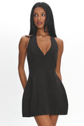 Elisabet Halter Neck Mini Dress Black